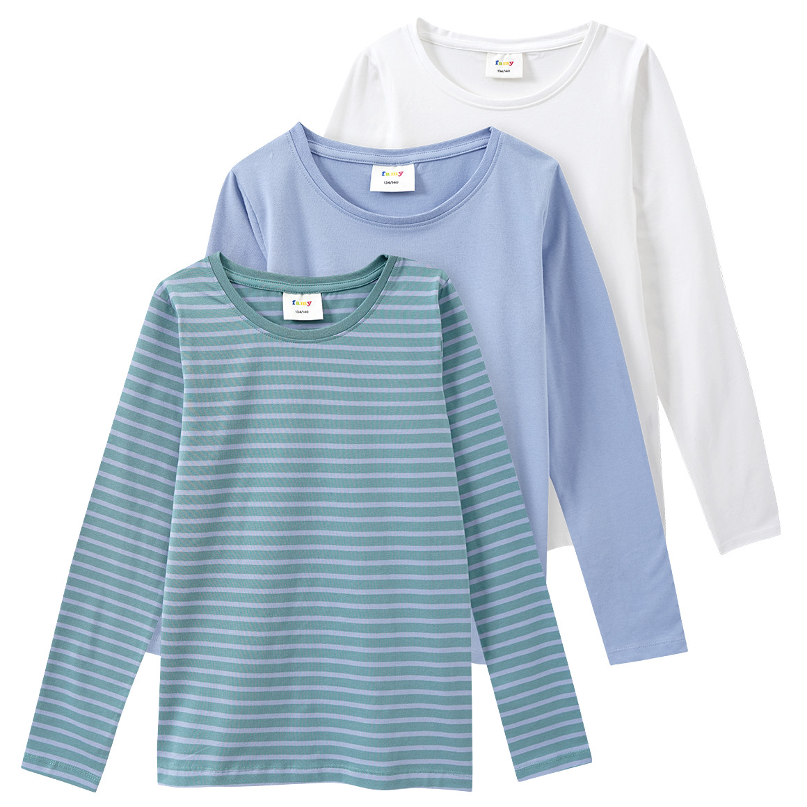 3 Mädchen Langarmshirts im Set