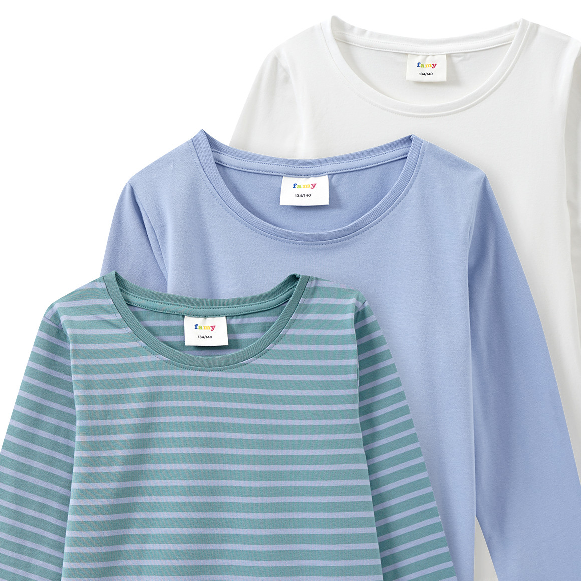 3 Mädchen Langarmshirts im Set