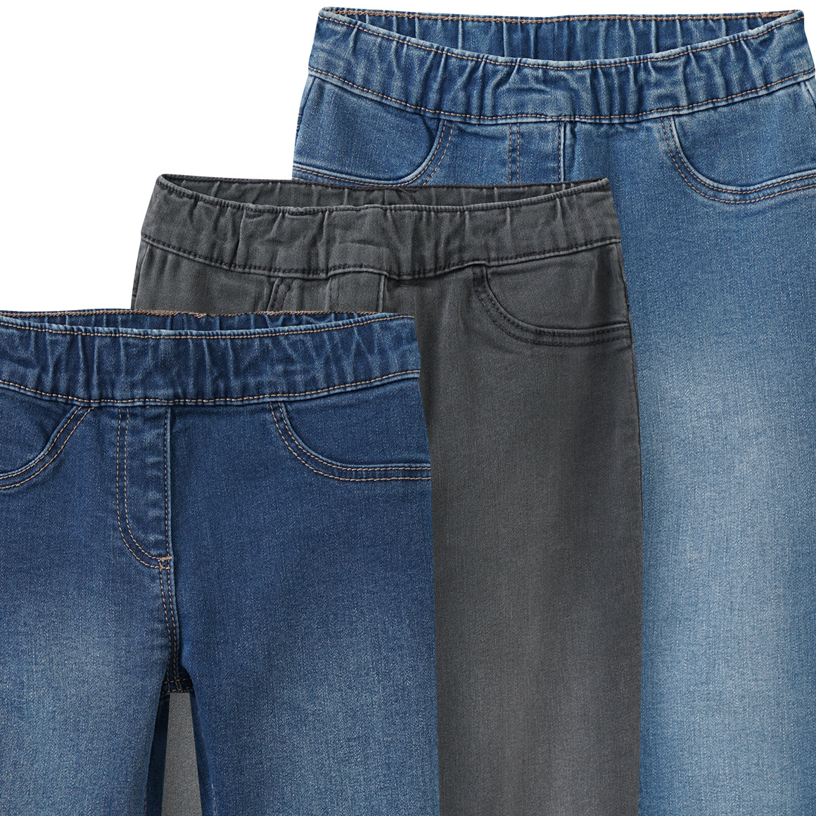 3 Mädchen Jeggings mit Stretch-Bund