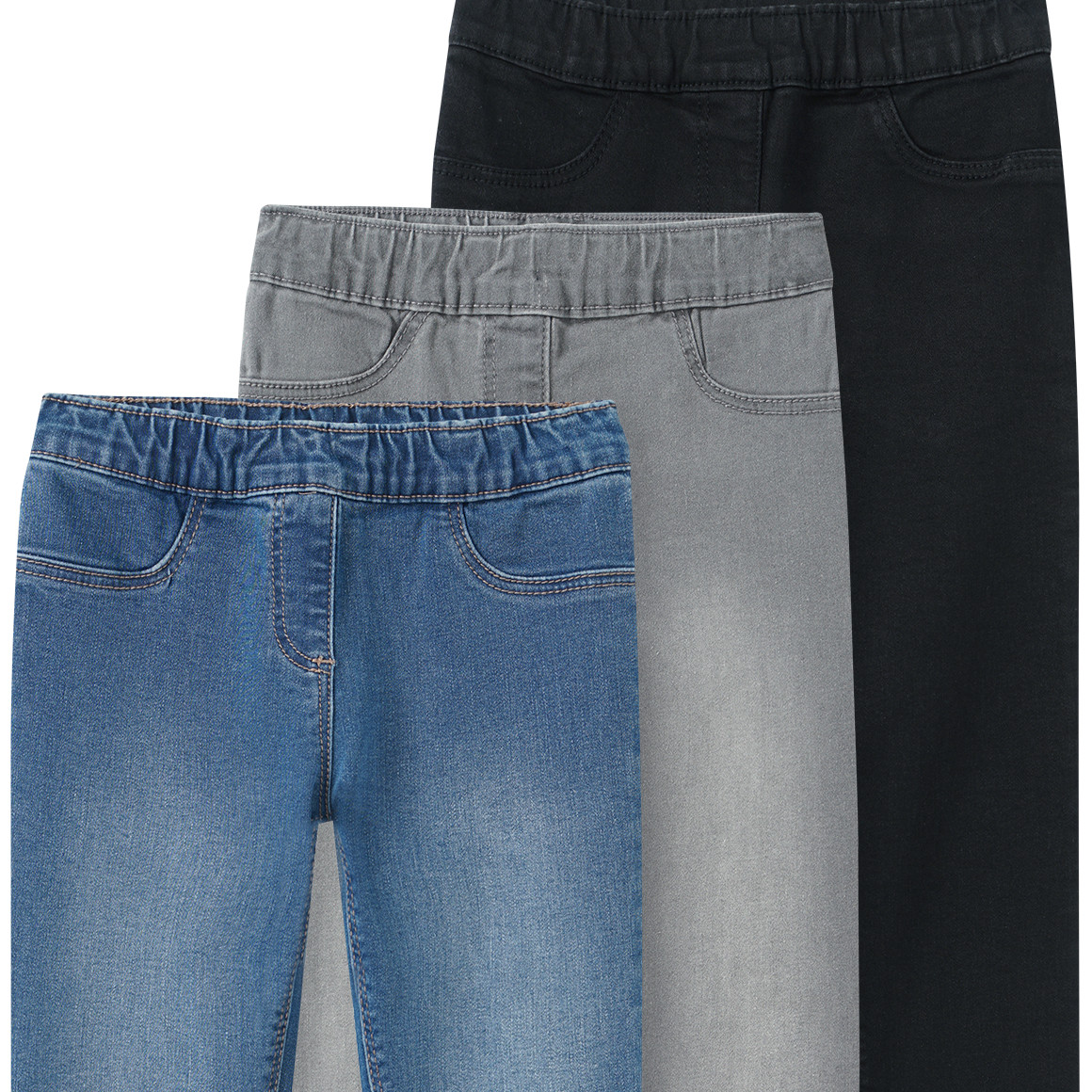 3 Mädchen Jeggings mit Stretch-Bund
