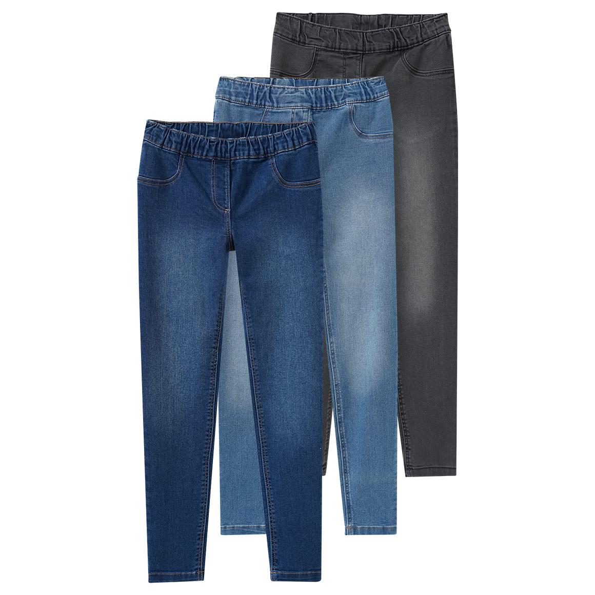 3 Mädchen Jeggings mit Stretch-Bund