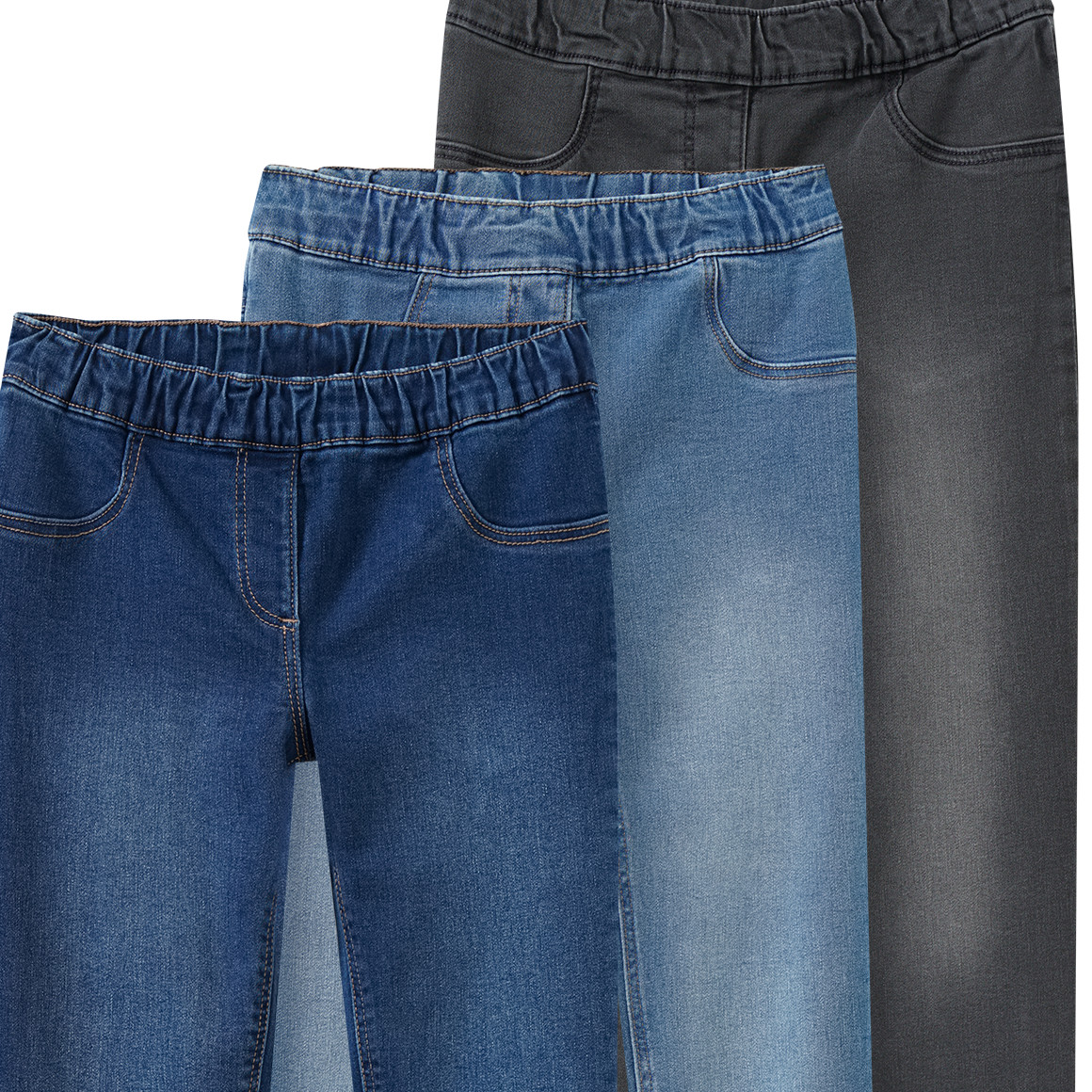 3 Mädchen Jeggings mit Stretch-Bund