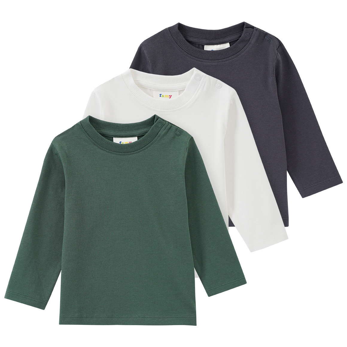 3 Jungen Langarmshirts im Basic-Look