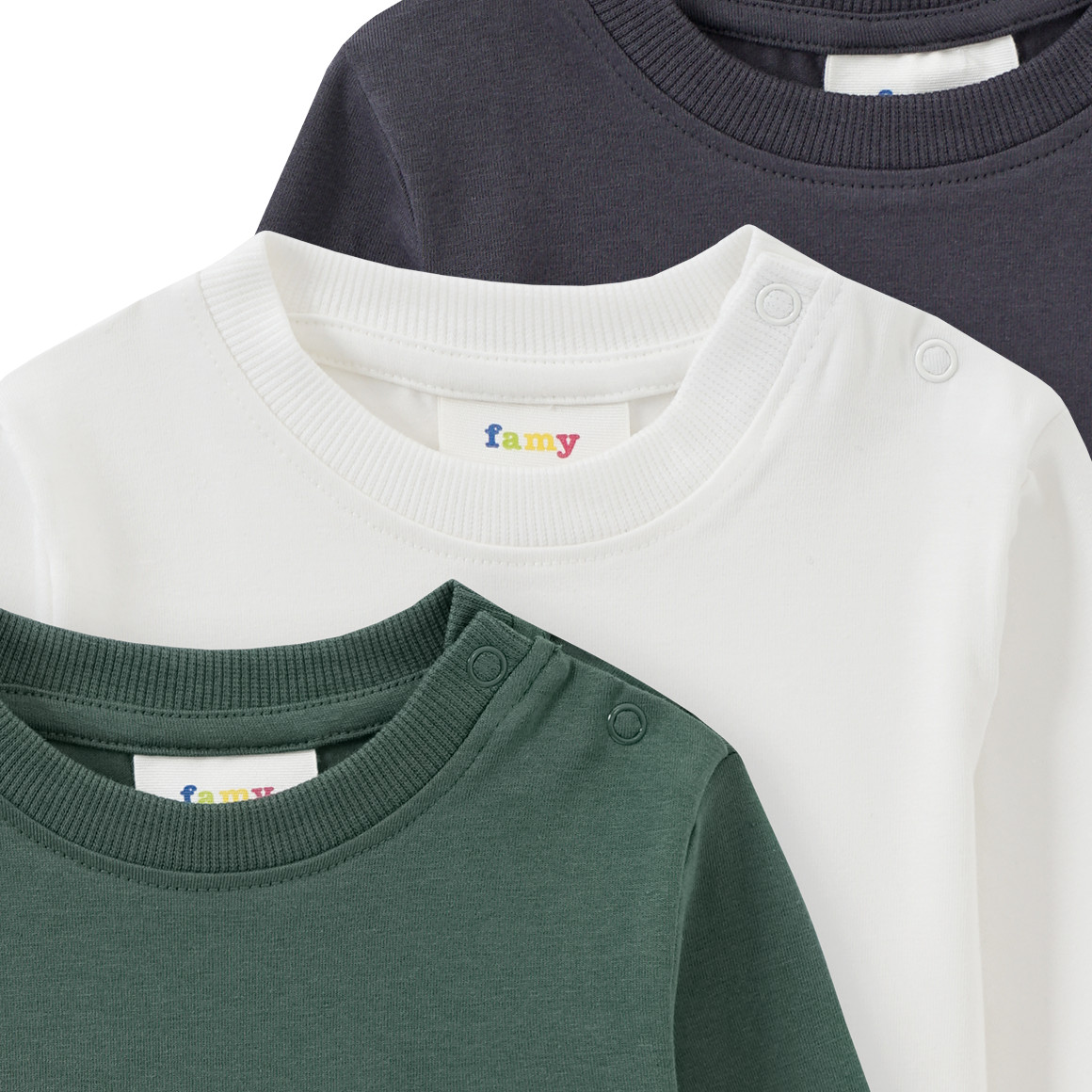 3 Jungen Langarmshirts im Basic-Look