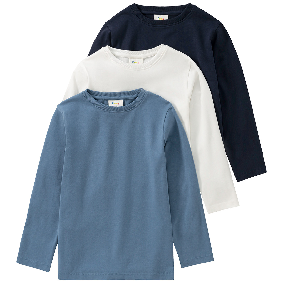 3 Jungen Langarmshirts im Basic-Look