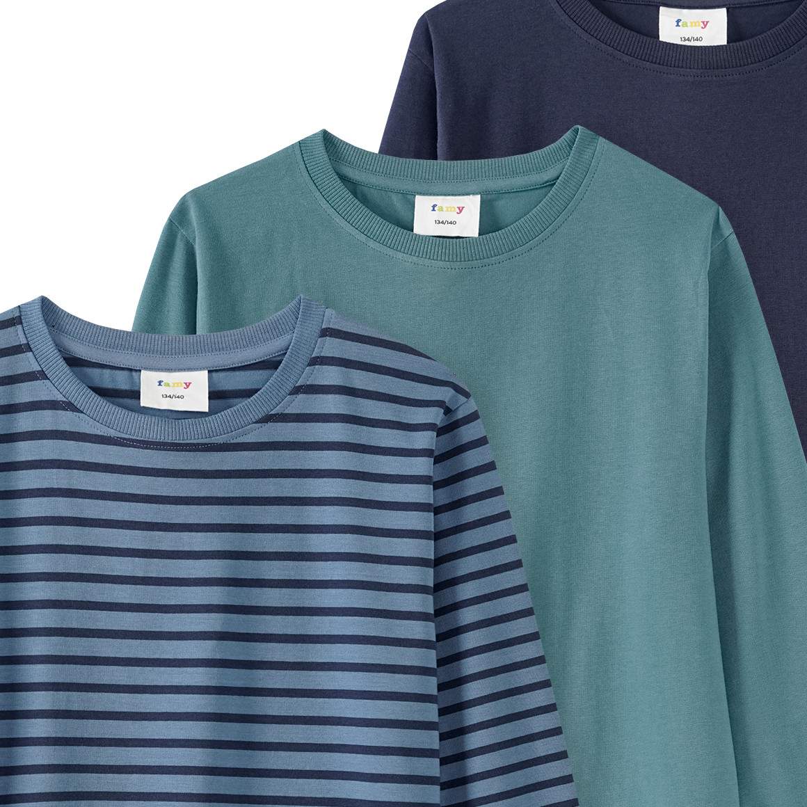 3 jongenshemden met lange mouwen