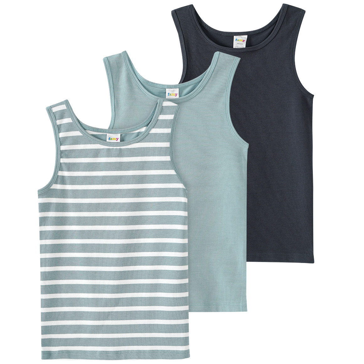 3 Jungen Unterhemden mit Bio-Baumwolle