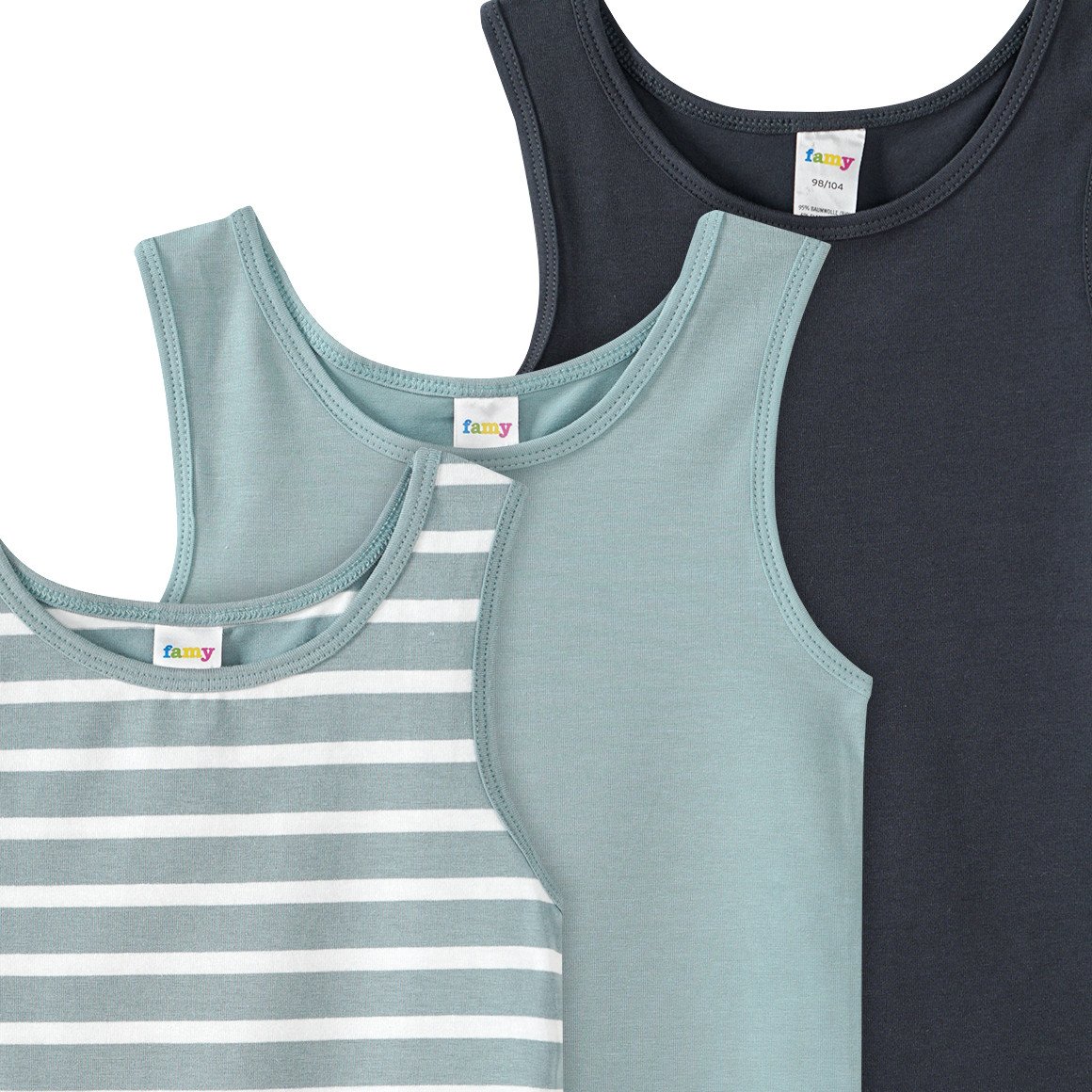 3 Jungen Unterhemden mit Bio-Baumwolle