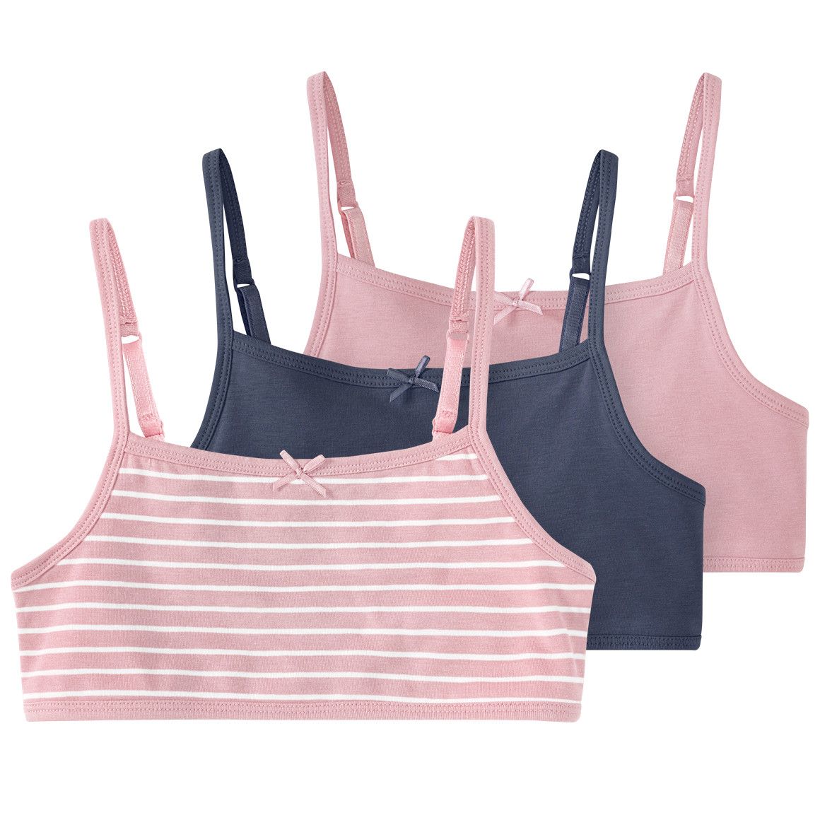 3 Mädchen Bustiers mit Bio-Baumwolle
