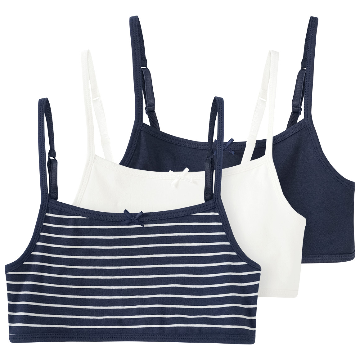 3 Mädchen Bustiers mit Bio-Baumwolle