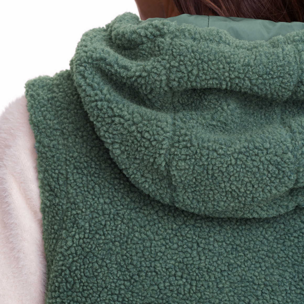 Damen Steppweste mit Teddyplüsch