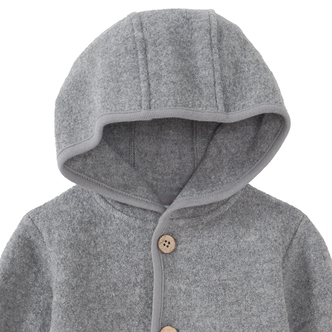 Wollen babyvest met omgeslagen boorden