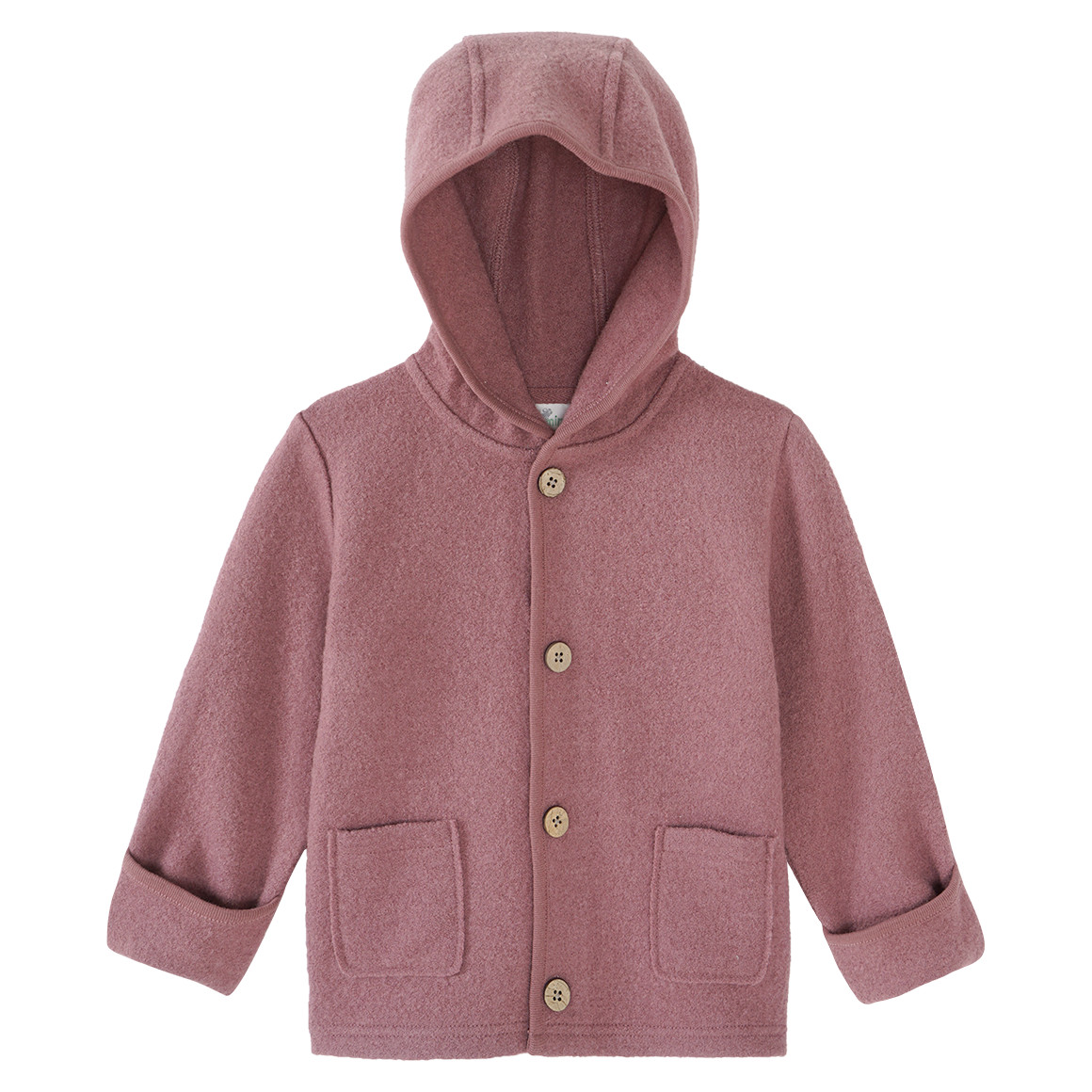 Wollen babyvest met omgeslagen boorden