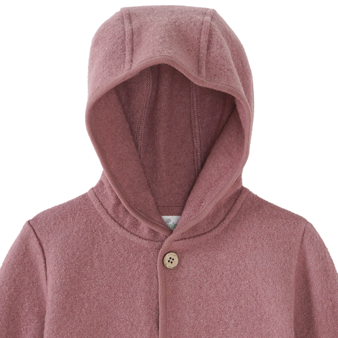 Wollen babyvest met omgeslagen boorden