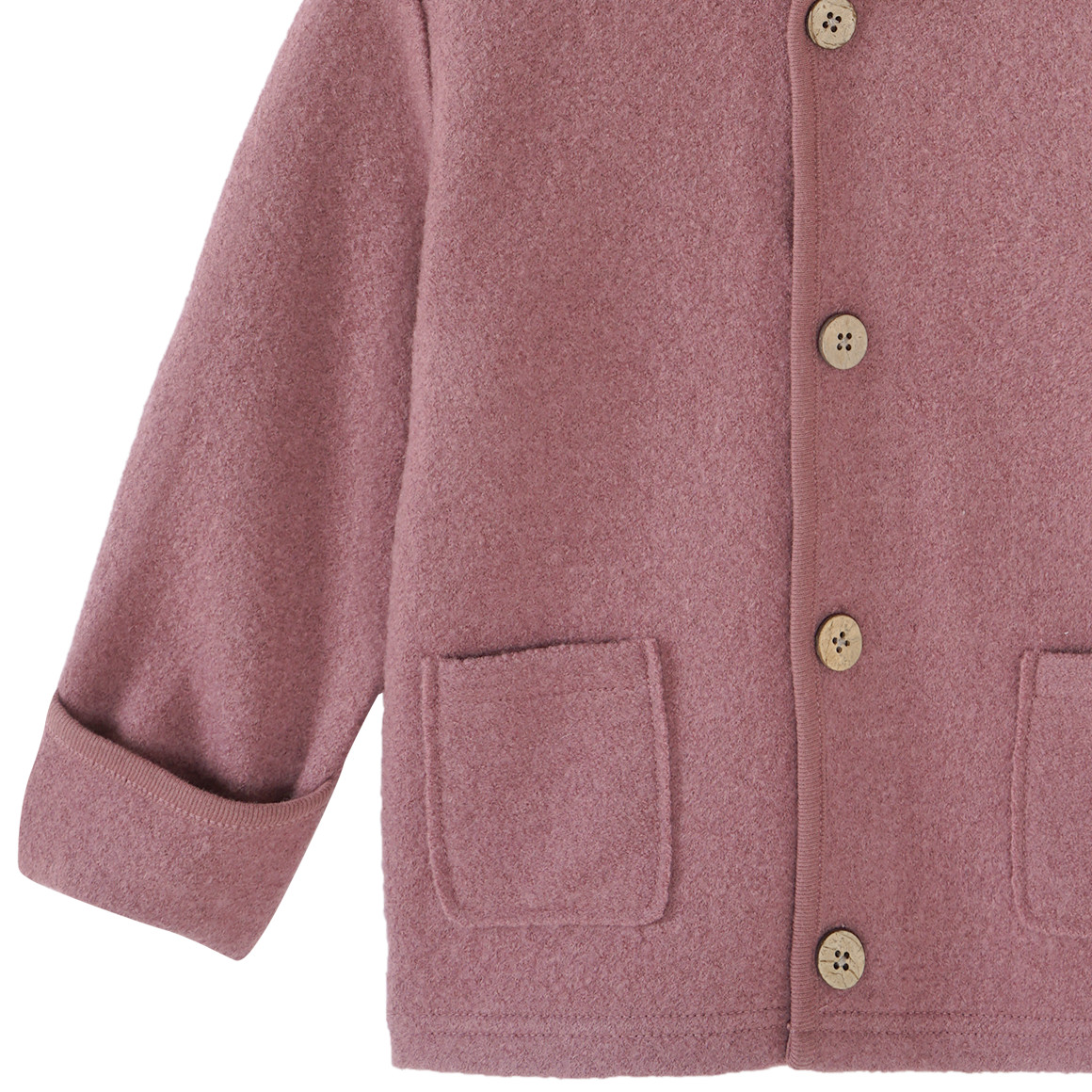 Wollen babyvest met omgeslagen boorden