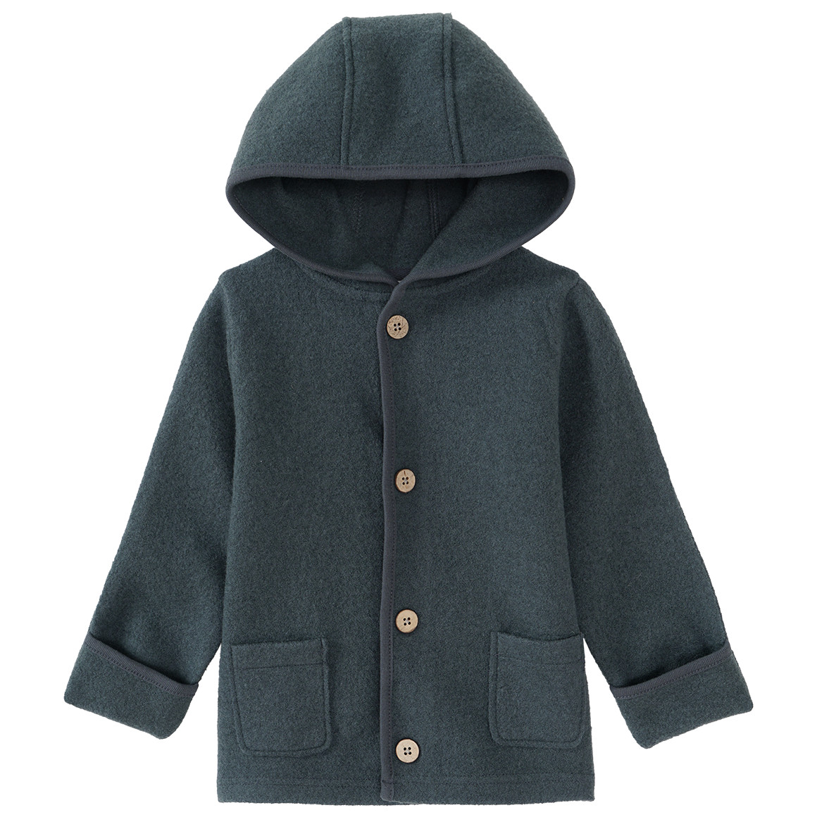 Wollen babyvest met omgeslagen boorden