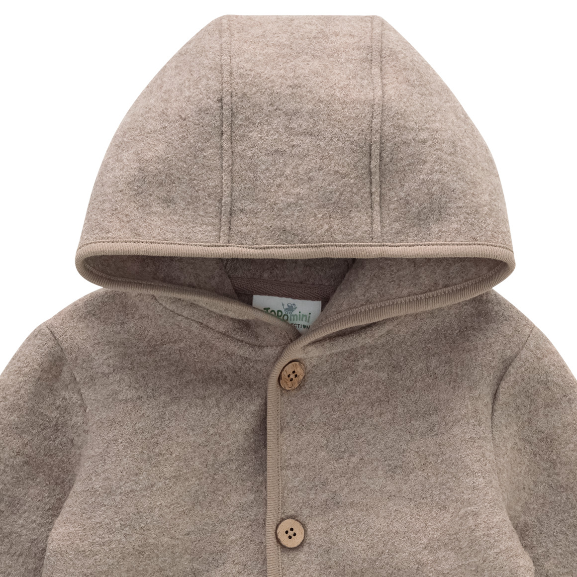 Wollen babyvest met omgeslagen boorden