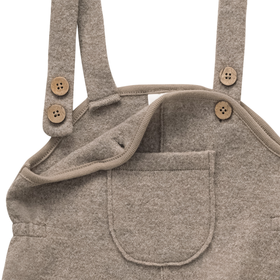 Baby wollen salopette met omgeslagen boorden