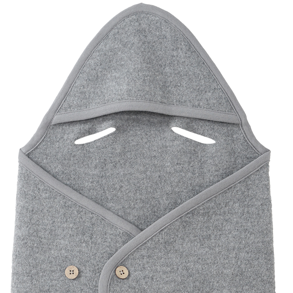 Wollen voetenzak met kap voor pasgeborenen