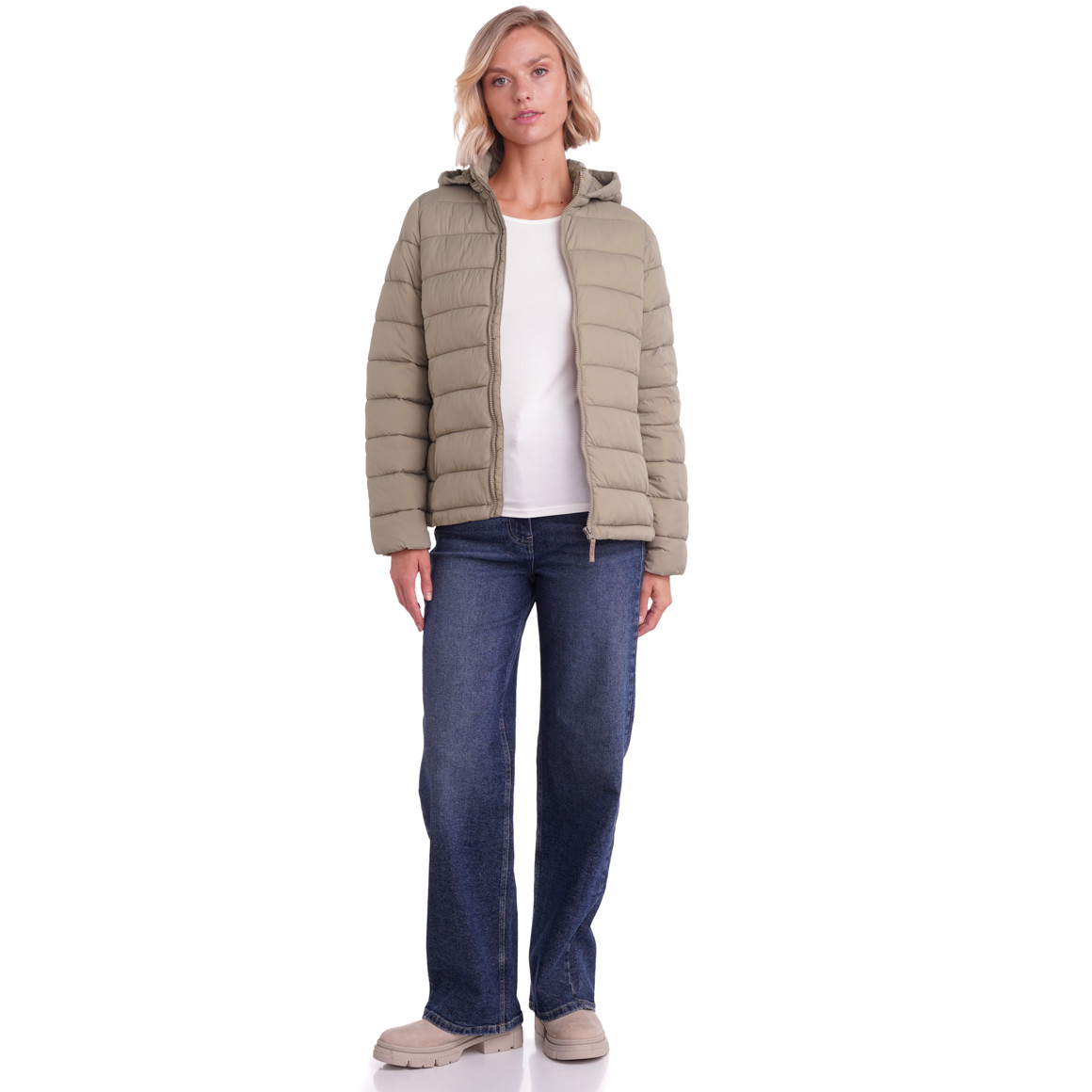 Gewatteerd damesjack met afneembare capuchon