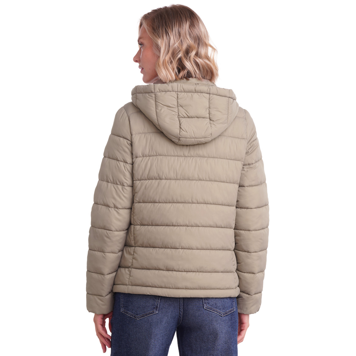 Gewatteerd damesjack met afneembare capuchon