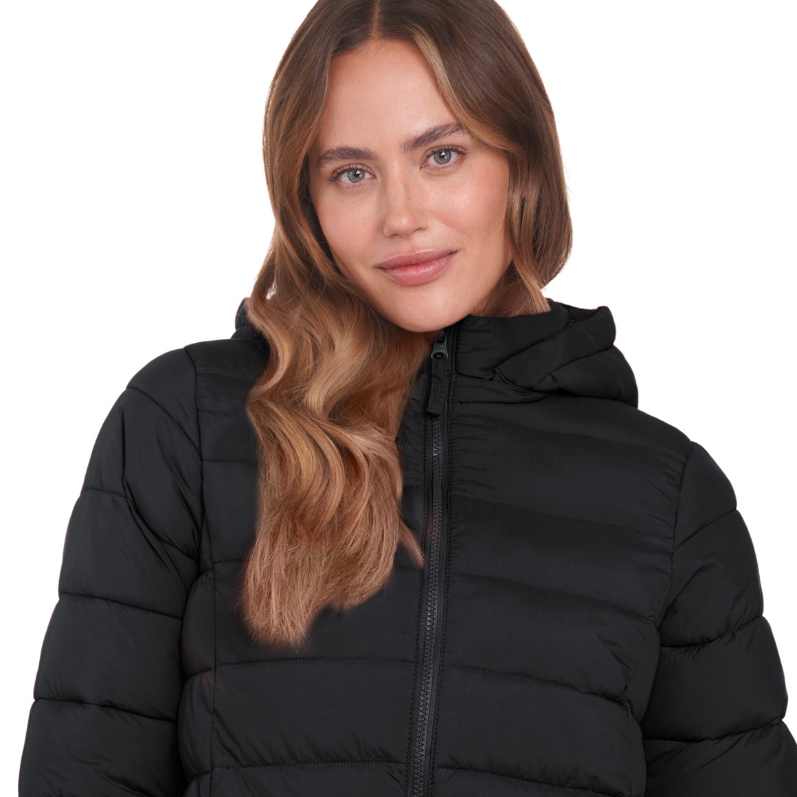 Gewatteerd damesjack met afneembare capuchon