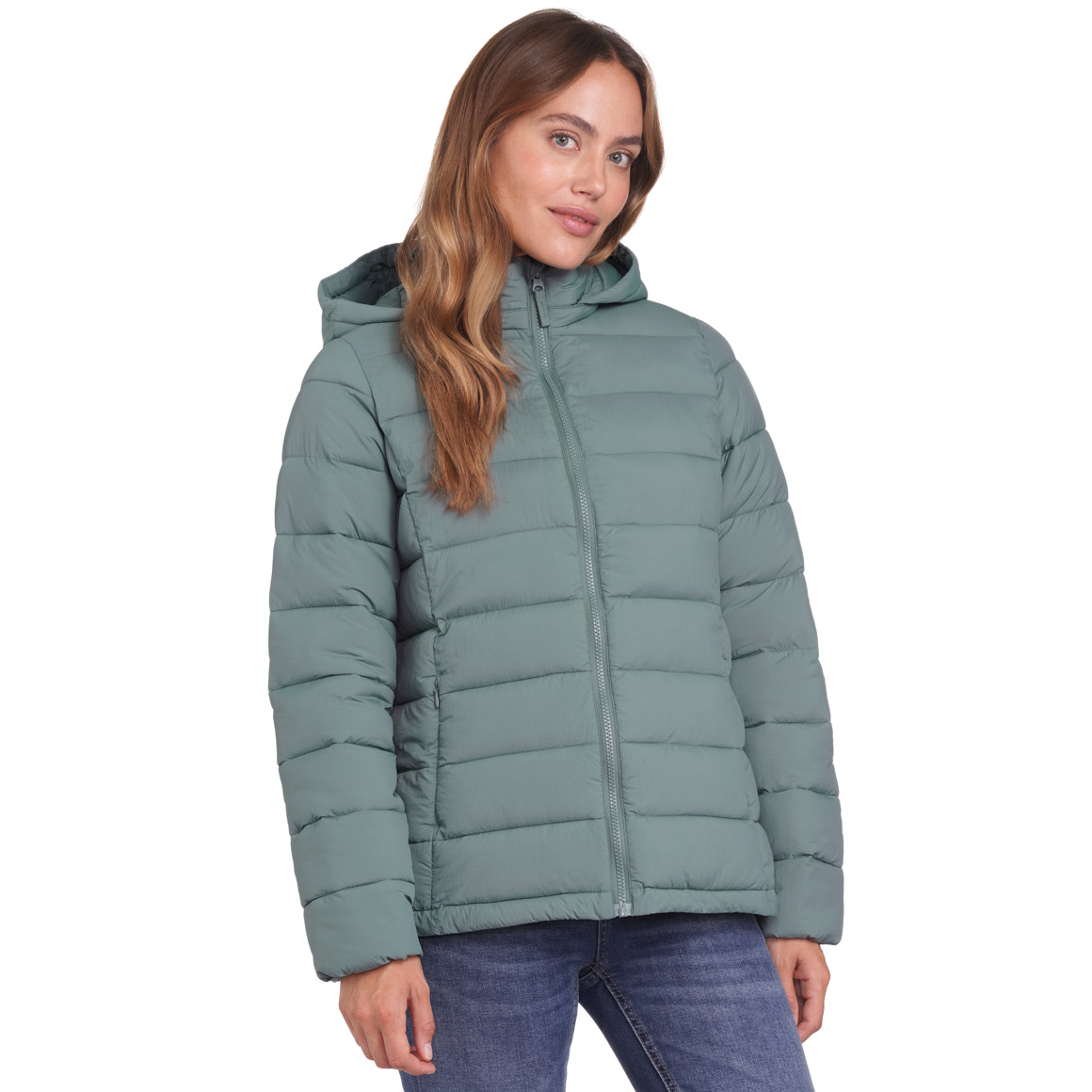 Gewatteerd damesjack met afneembare capuchon