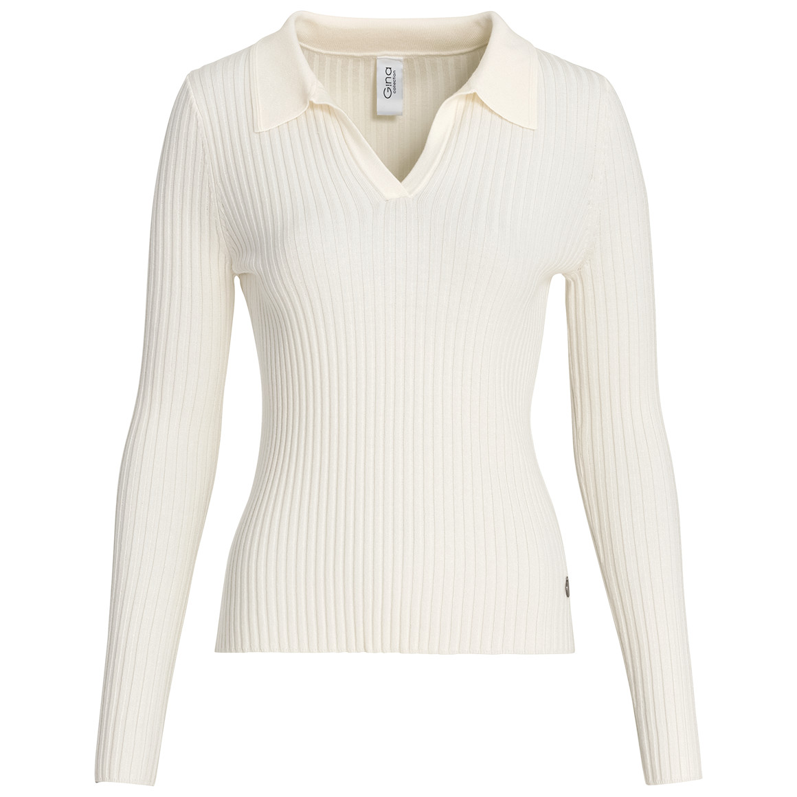 Dames gebreid shirt met polokraag