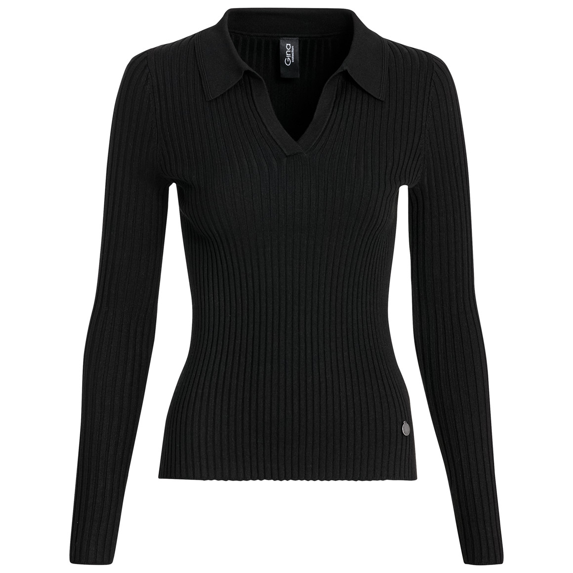 Dames gebreid shirt met polokraag