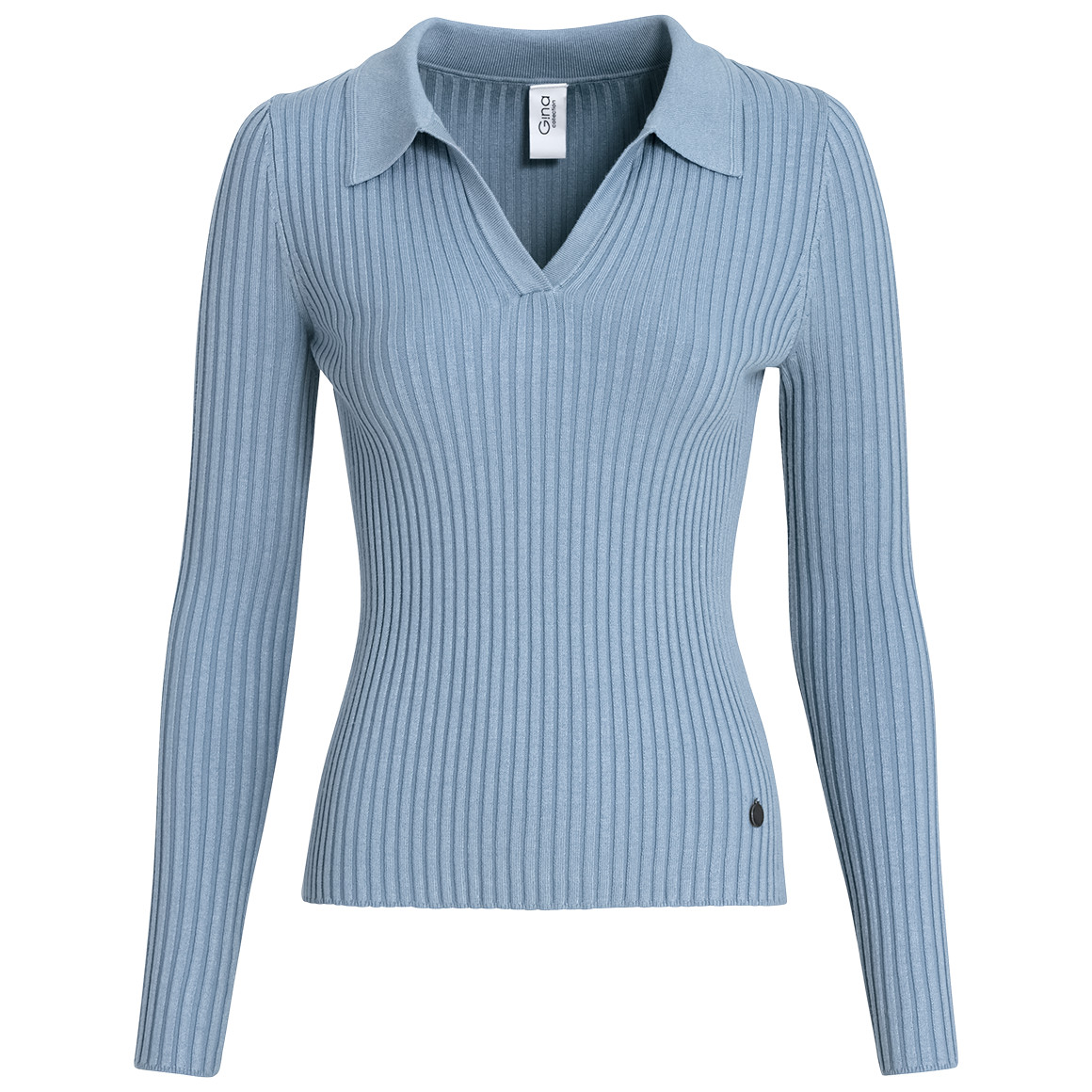 Dames gebreid shirt met polokraag