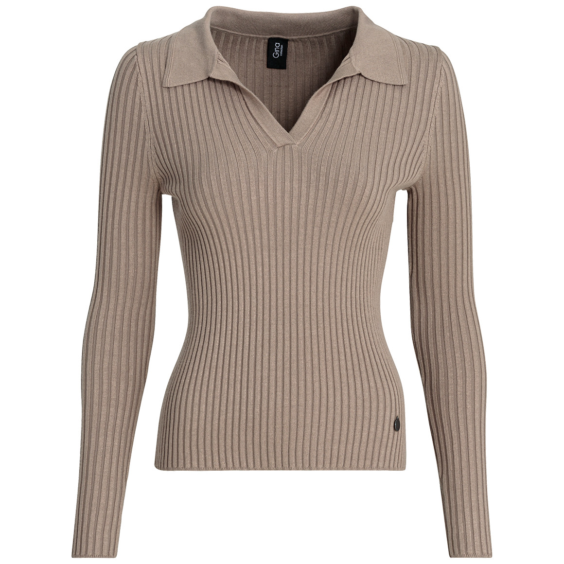 Damen Strickshirt mit Polokragen