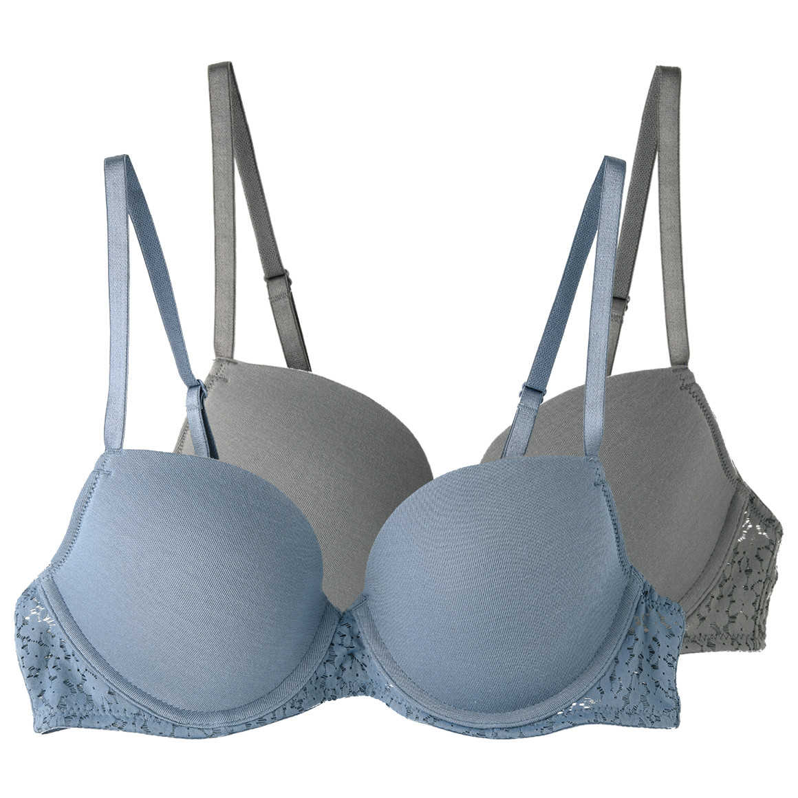 2 Damen Bügel-BHs mit floraler Spitze