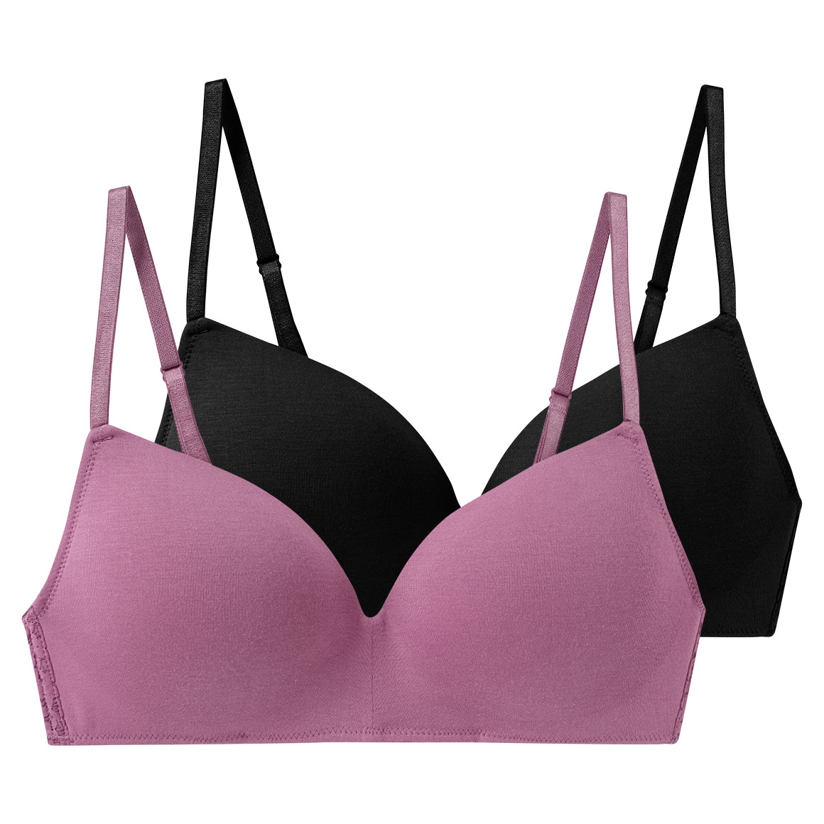 2 Damen Soft-BHs mit Spitze