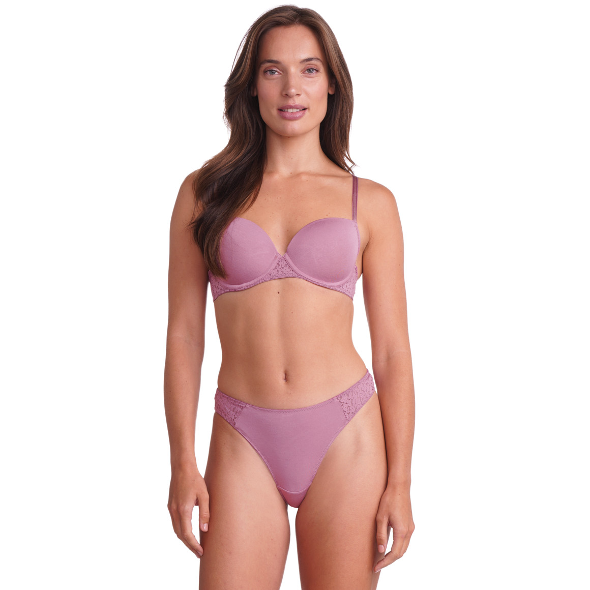 2 Damen Strings mit floraler Spitze