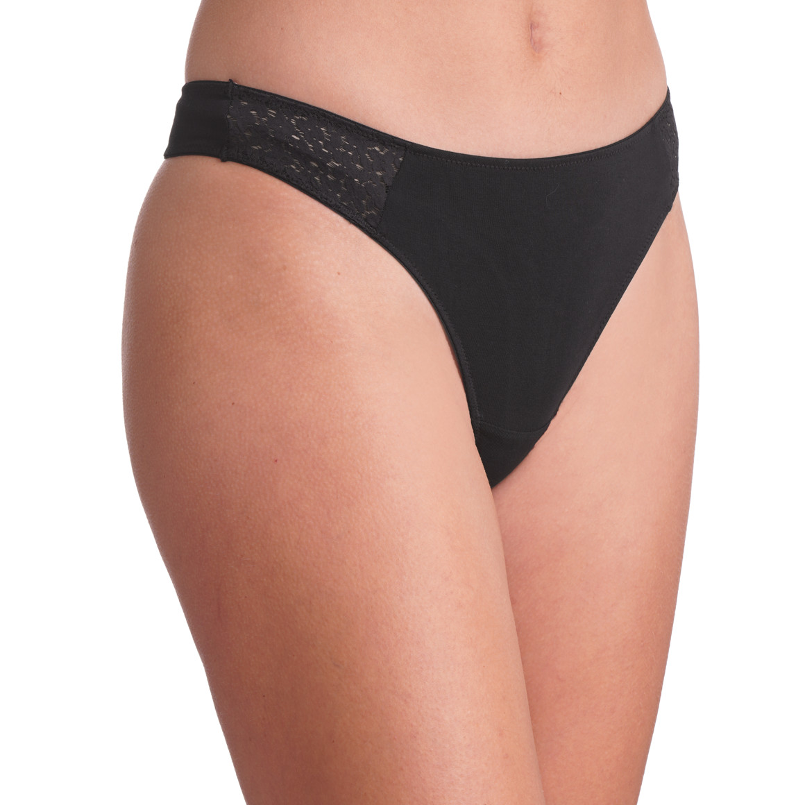 2 Damen Strings mit floraler Spitze