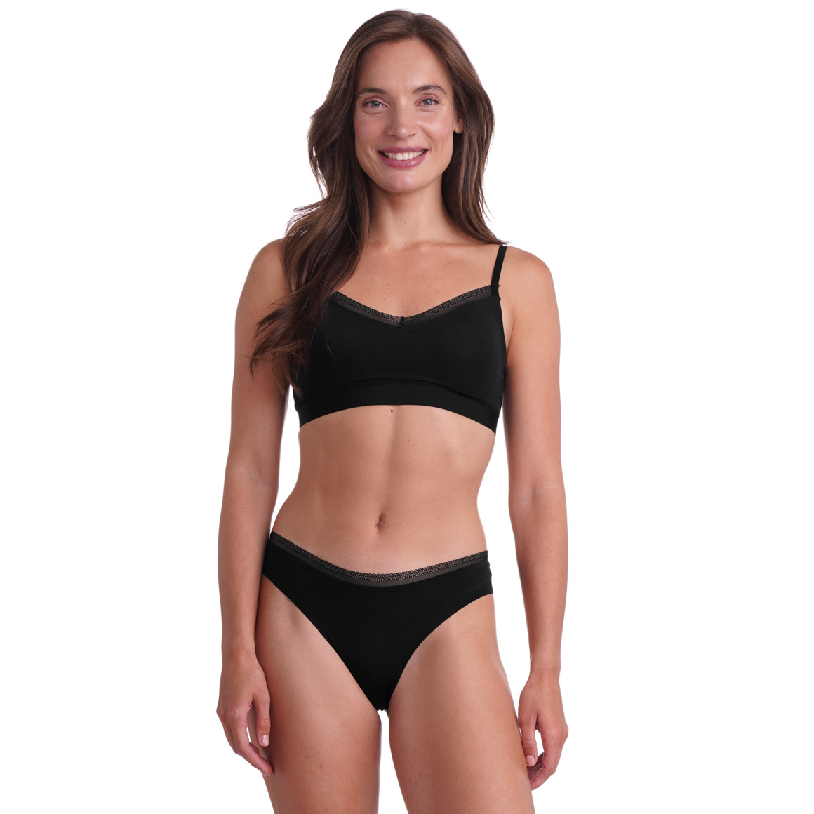 2 Damen Seamless-Slips mit Spitze