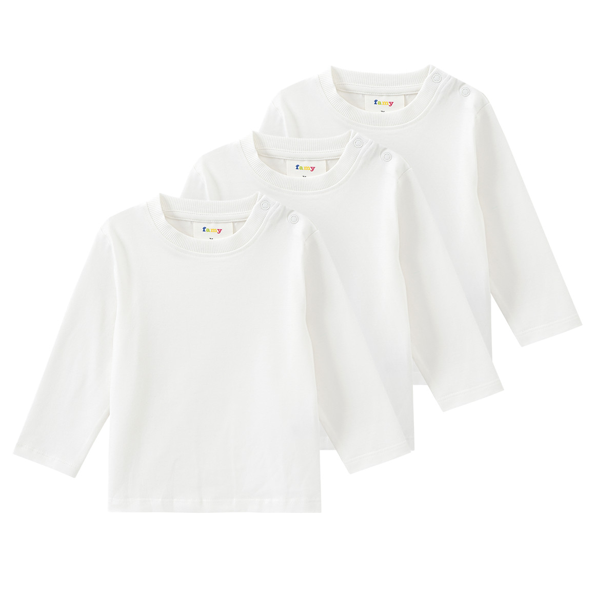 3 Baby Langarmshirts im Basic-Look