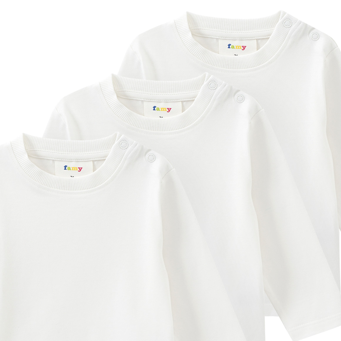 3 Baby Langarmshirts im Basic-Look