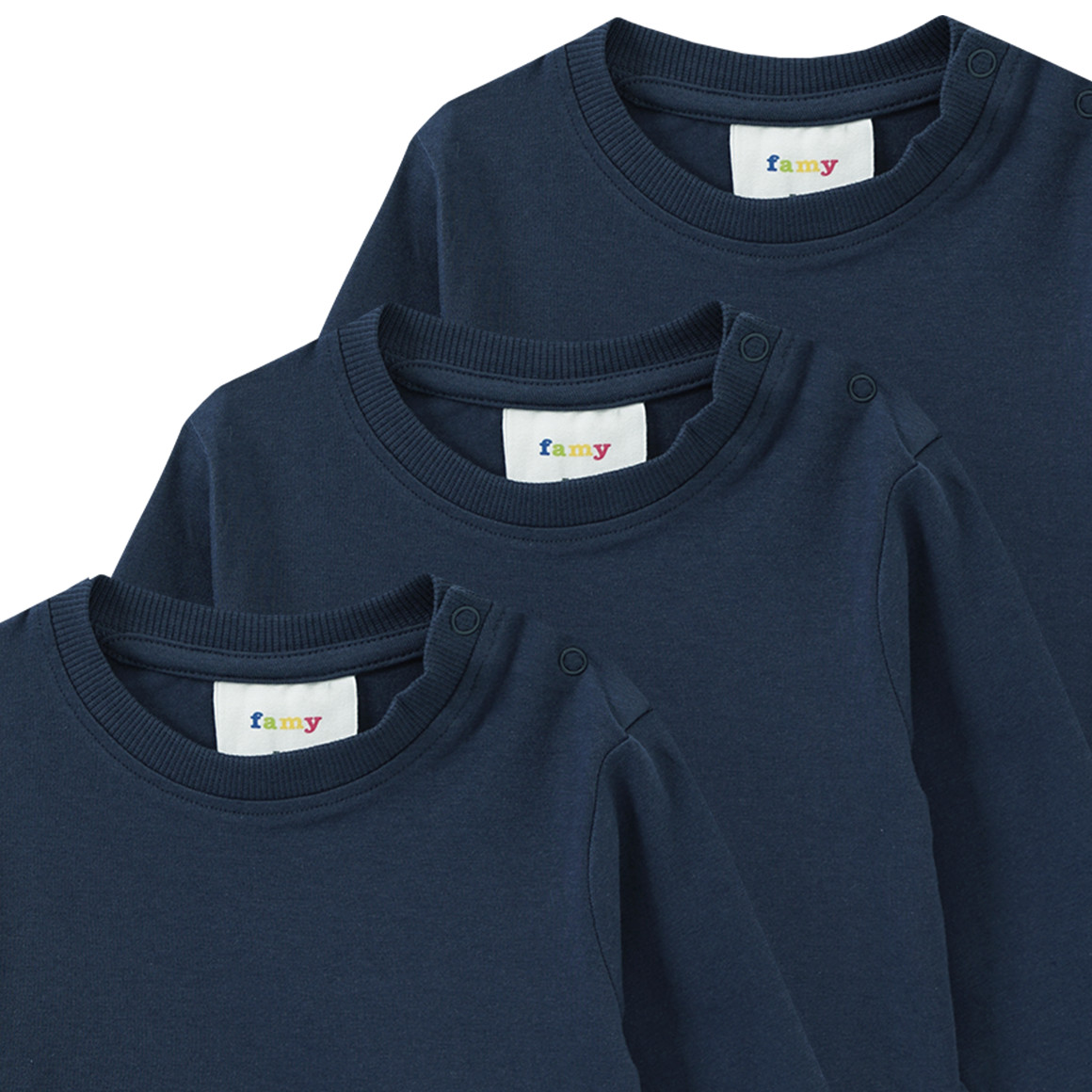 3 Baby Langarmshirts im Basic-Look