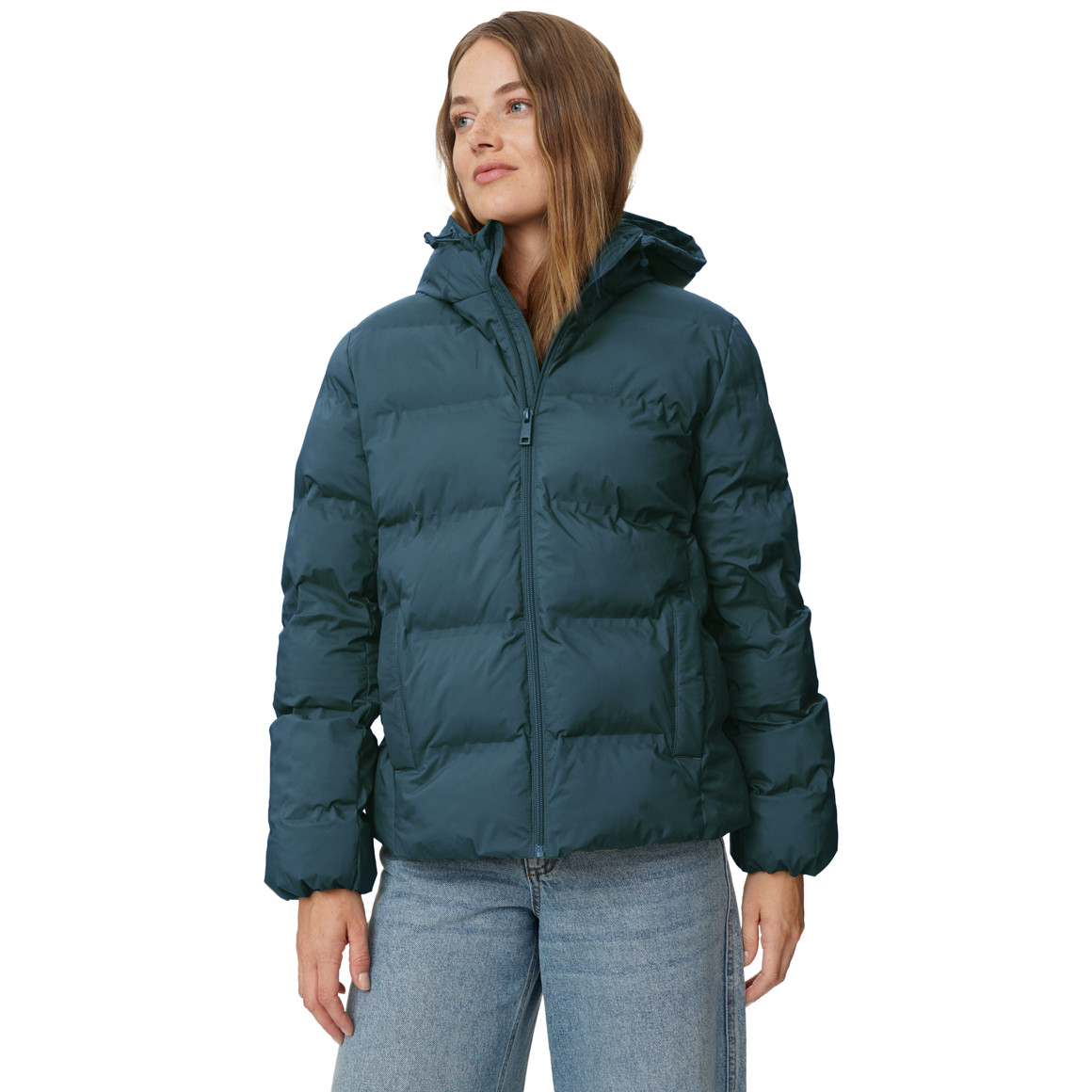 Dames pufferjas in effen kleur