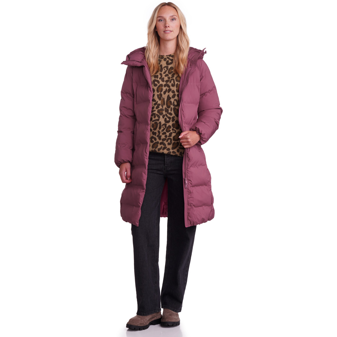 Dames puffermantel met capuchon