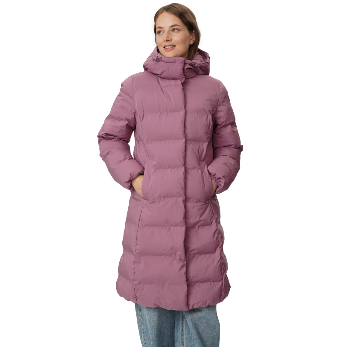 Dames puffermantel met capuchon