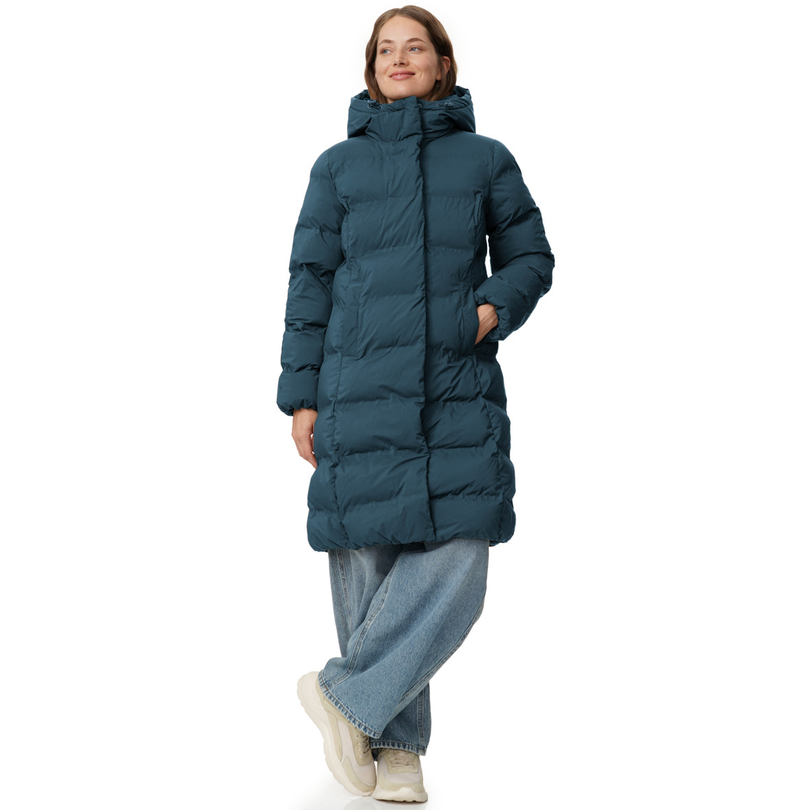 Dames puffermantel met capuchon