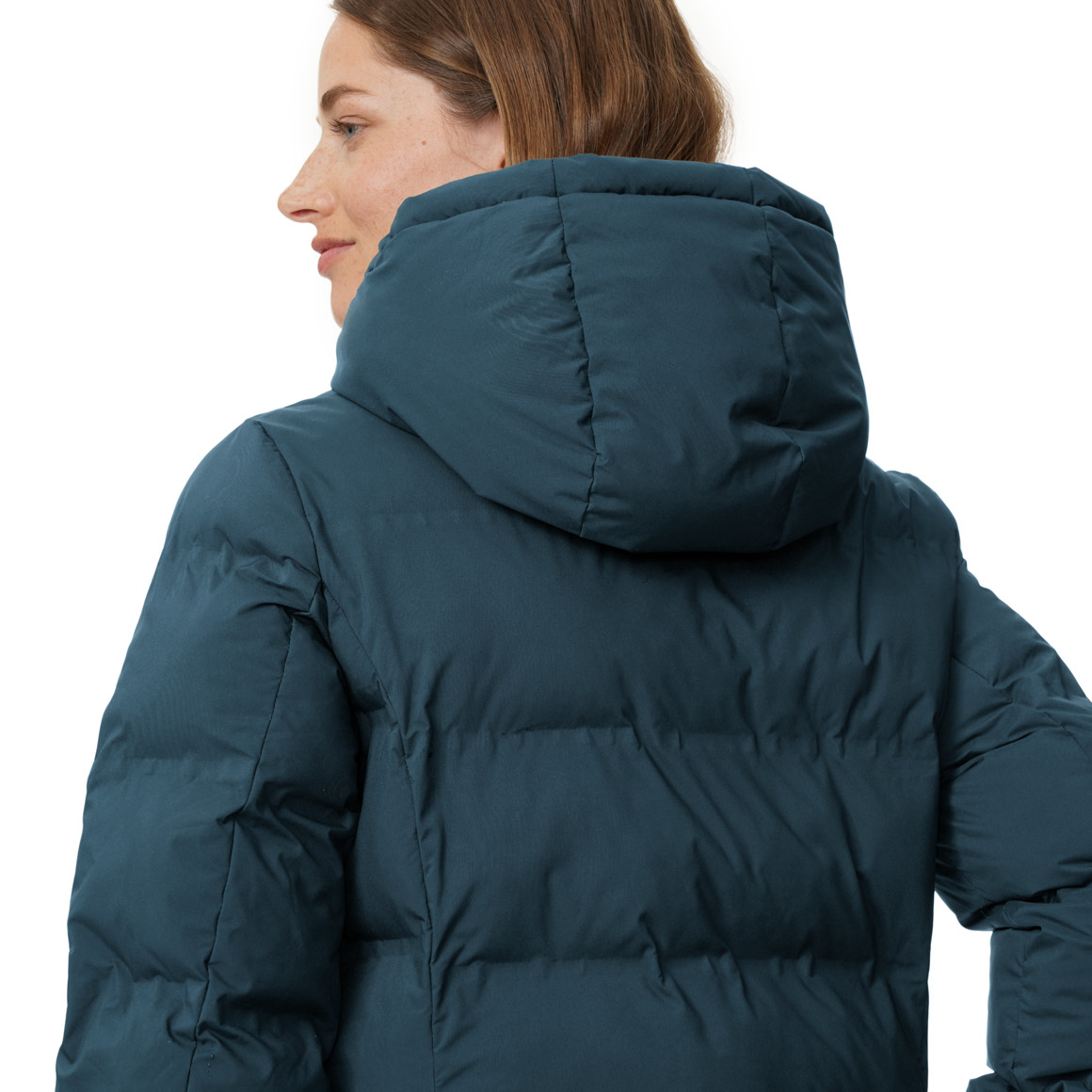 Dames puffermantel met capuchon