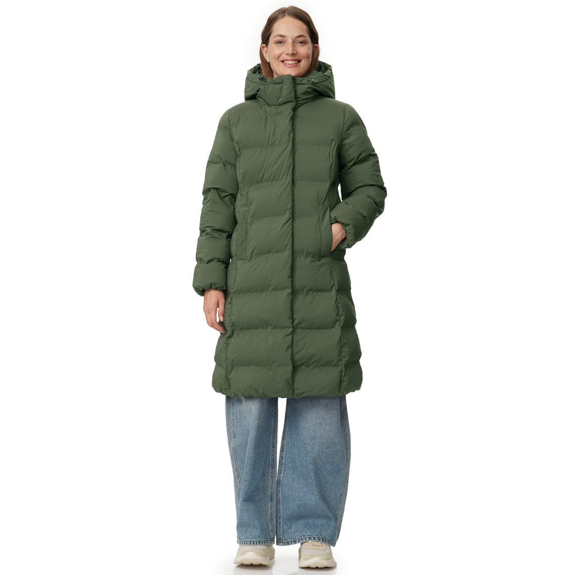 Dames puffermantel met capuchon