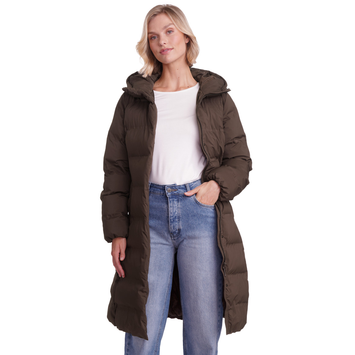 Dames puffermantel met capuchon