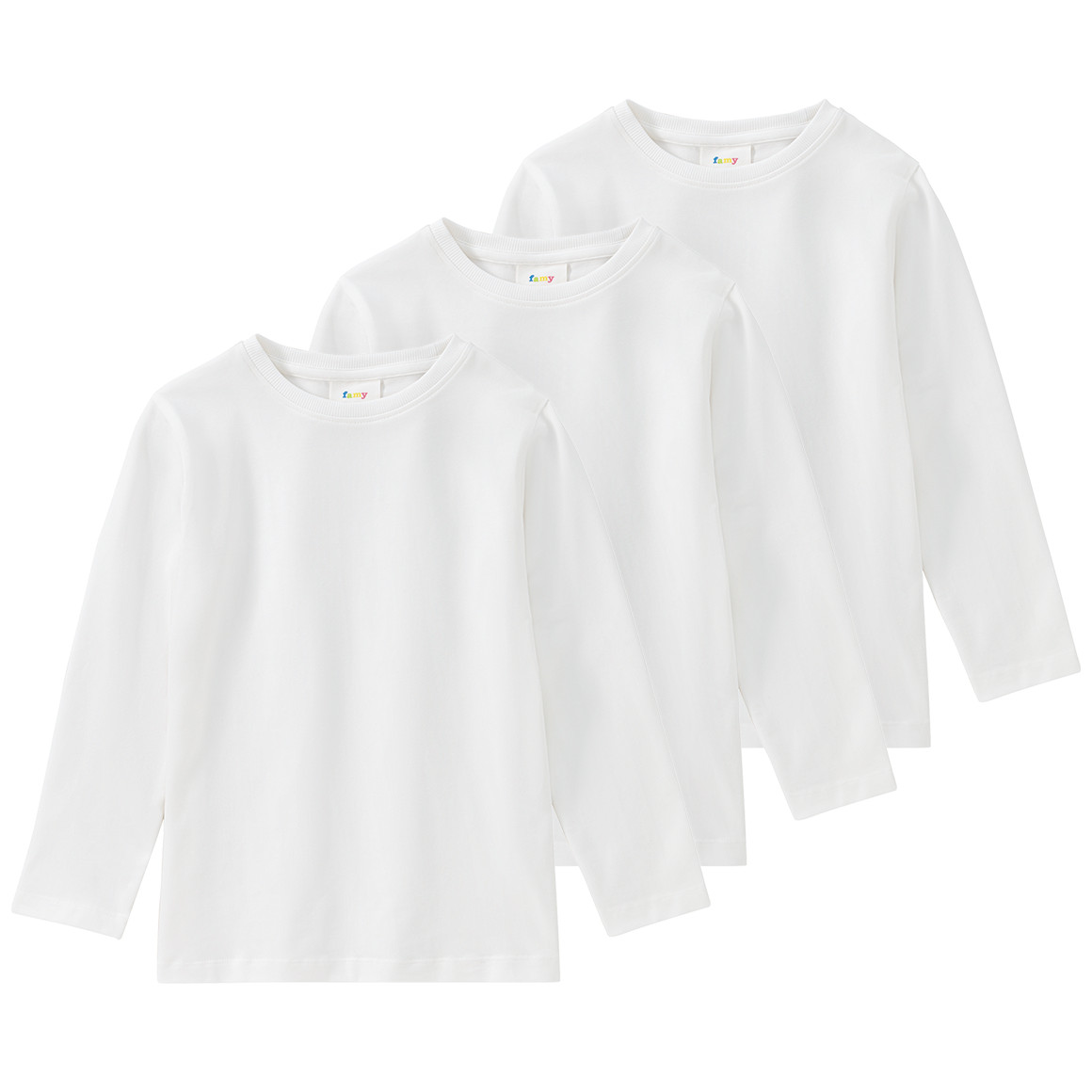3 Kinder Langarmshirts im Basic-Look