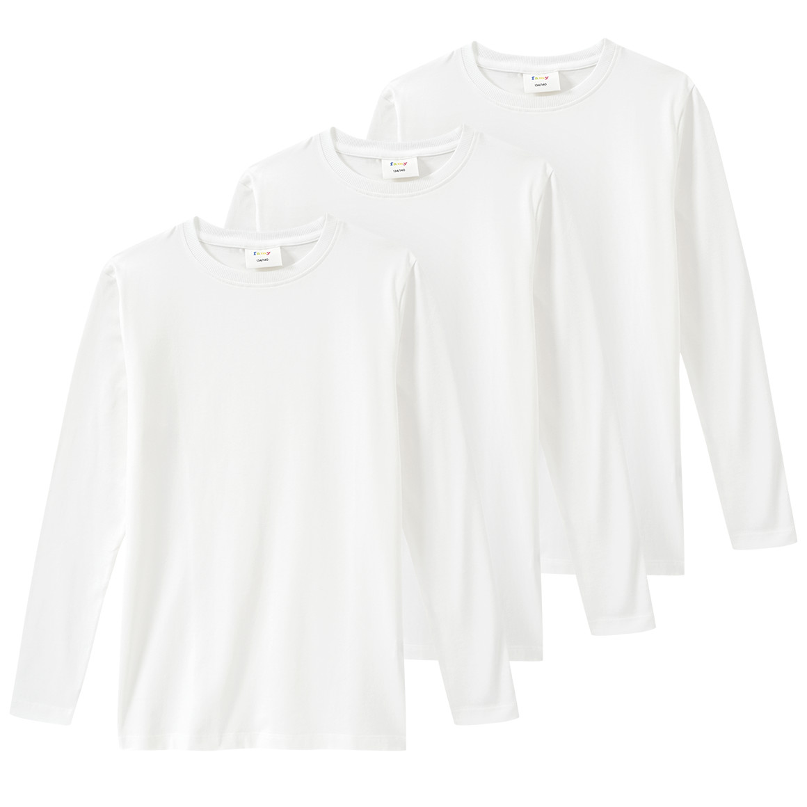 3 Kinder Langarmshirts im Basic-Look