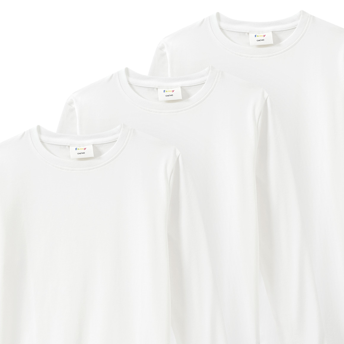 3 Kinder Langarmshirts im Basic-Look