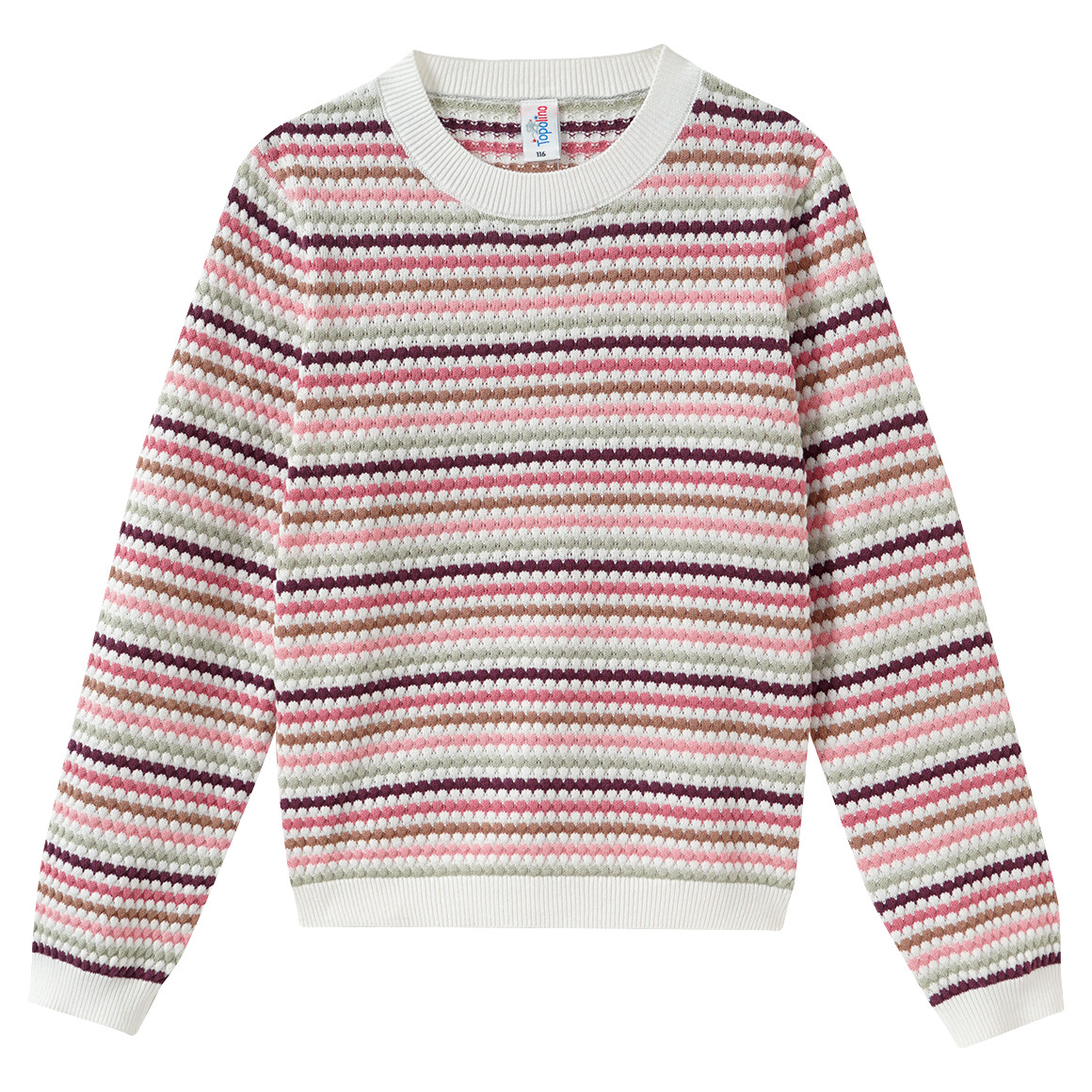 Gebreide meisjestrui met strepen